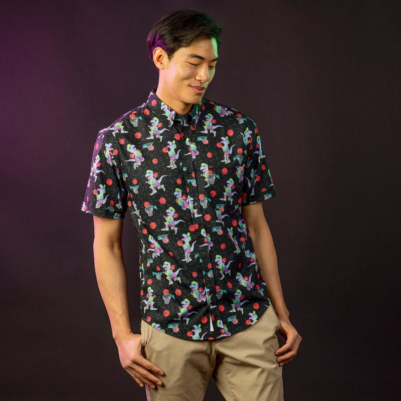 RSVLTS Dino Dunks KUNUFLEX Short Sleeve Shirt in Black — detail 3