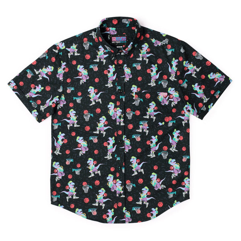 RSVLTS Dino Dunks KUNUFLEX Short Sleeve Shirt in Black — detail 4