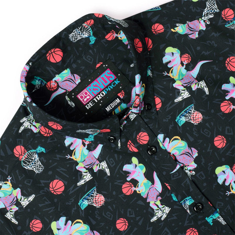 RSVLTS Dino Dunks KUNUFLEX Short Sleeve Shirt in Black — detail 5