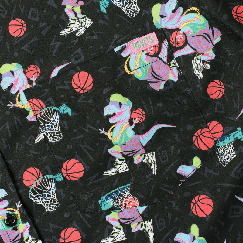 RSVLTS Dino Dunks KUNUFLEX Short Sleeve Shirt in Black — detail 6