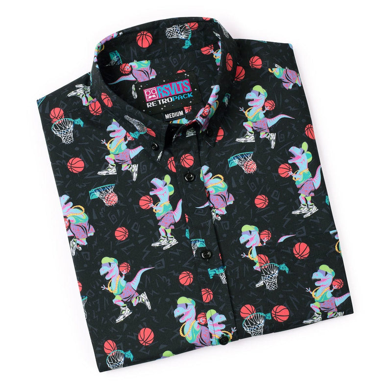 RSVLTS Dino Dunks KUNUFLEX Short Sleeve Shirt in Black — detail 8