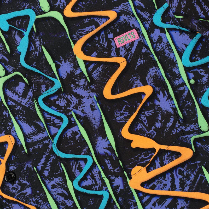 RSVLTS Retro Squigglies KUNUFLEX Short Sleeve Shirt in Black — detail 5