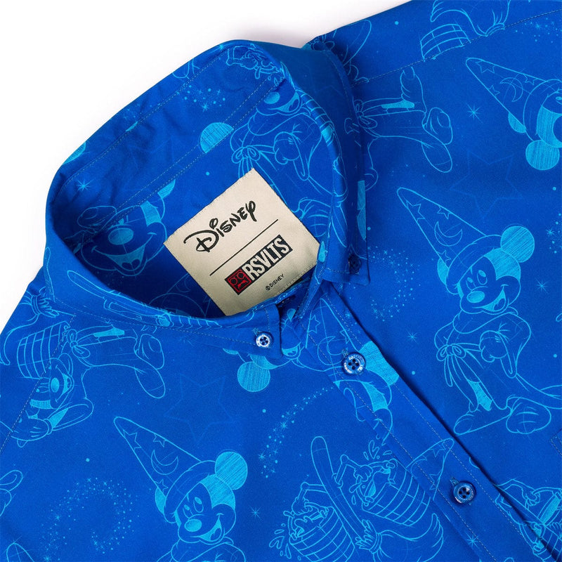RSVLTS Sketches in the Stars KUNUFLEX Short Sleeve Shirt in Blue — detail 5
