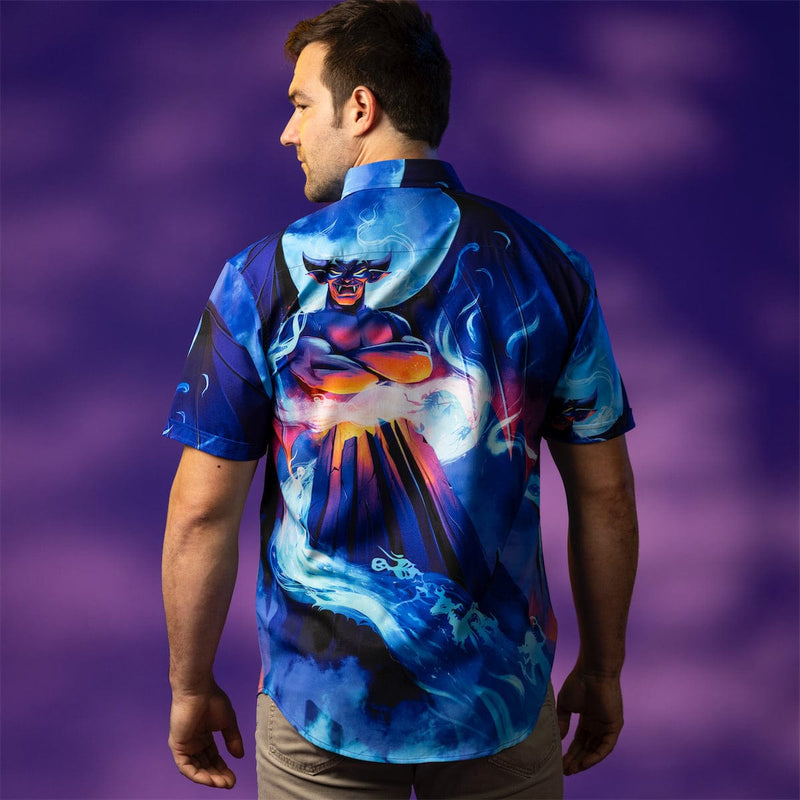 RSVLTS Summit of Evil KUNUFLEX Short Sleeve Shirt in Blue — detail 3