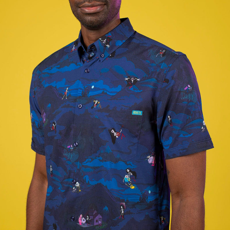 RSVLTS The Vampire Queen KUNUFLEX Short Sleeve Shirt in Blue — detail 2