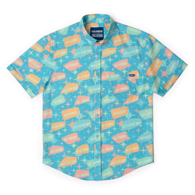 RSVLTS Phrasing Mr. Morrow KUNUFLEX Short Sleeve Shirt in Blue — detail 2