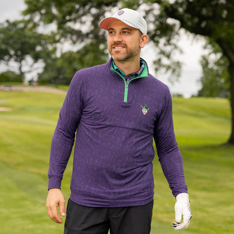 RSVLTS Clownin' a Round Quarter Zip in Purple — detail 4