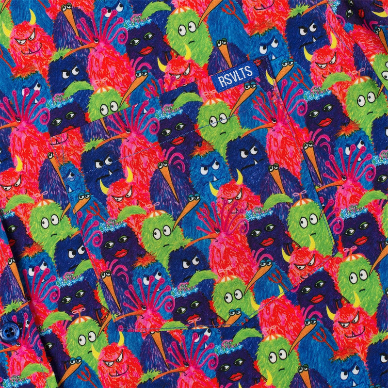 RSVLTS Curious Creatures KUNUFLEX Short Sleeve Shirt in Multicolor — detail 3