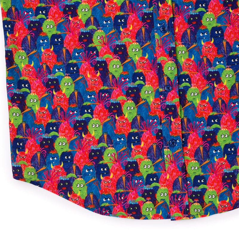 RSVLTS Curious Creatures KUNUFLEX Short Sleeve Shirt in Multicolor — detail 6