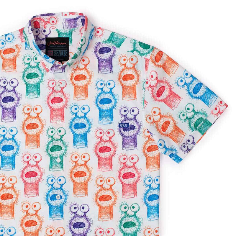 RSVLTS What the Fuzz? KUNUFLEX Short Sleeve Shirt in Multicolor — front view