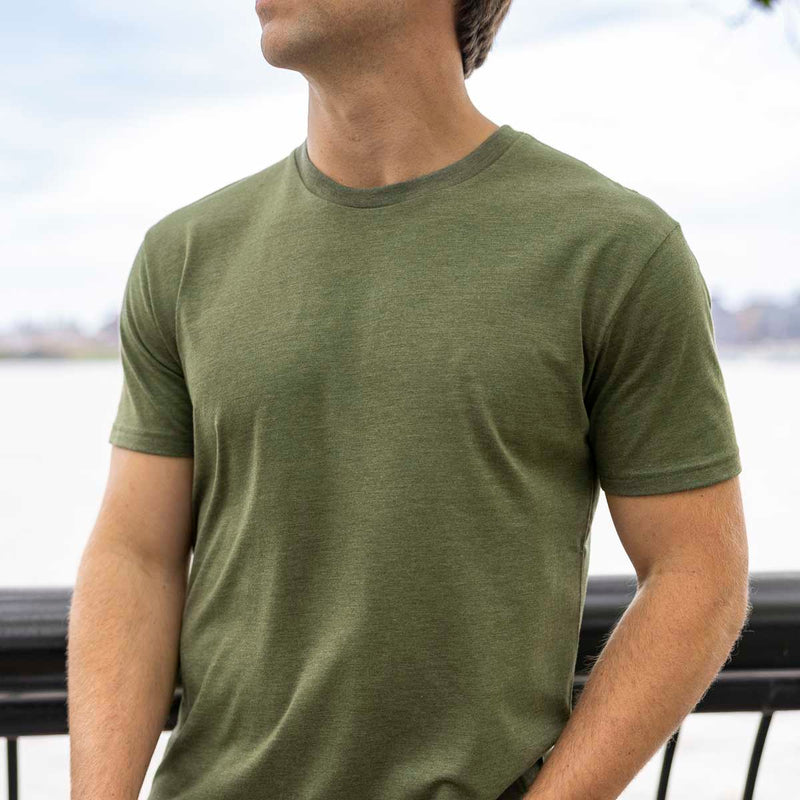 RSVLTS Heather Sage Crewneck Tee in Green — detail 3