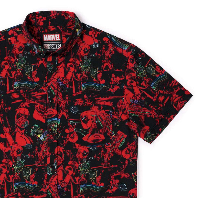 RSVLTS Maximum Effort KUNUFLEX Short Sleeve Shirt in Black — front view