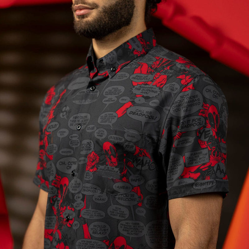 RSVLTS Merc with a Mouth KUNUFLEX Short Sleeve Shirt in Black — front view