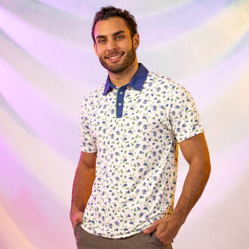 RSVLTS Grandma's Garden All-Day Polo in Blue — detail 2