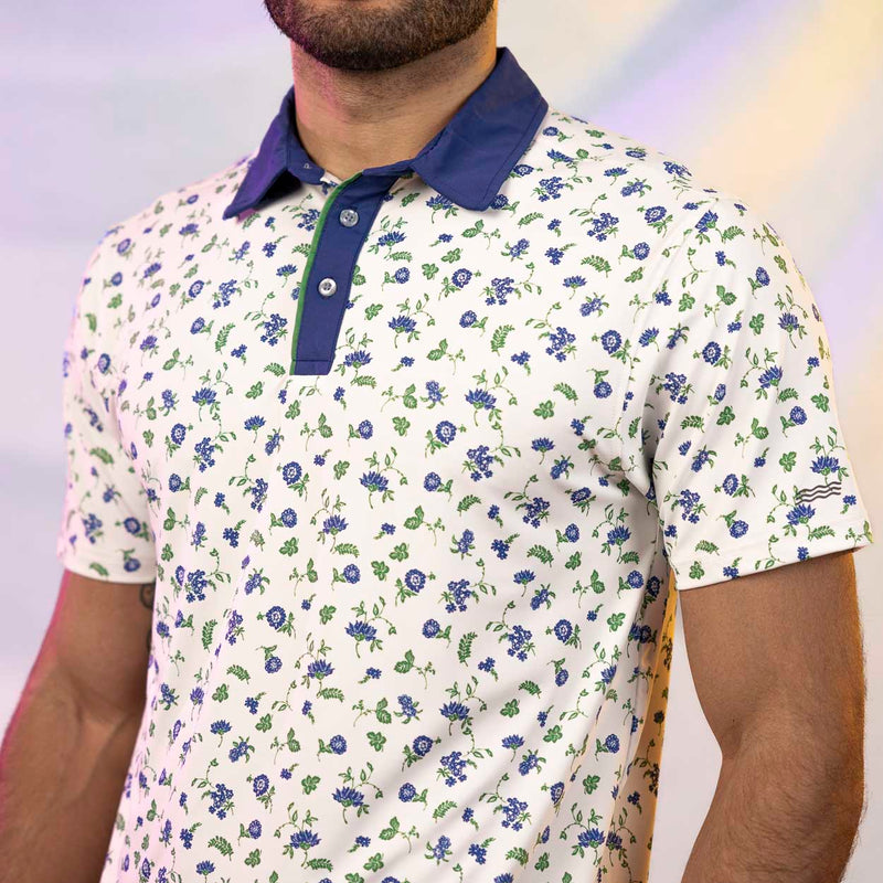RSVLTS Grandma's Garden All-Day Polo in Blue — detail 4