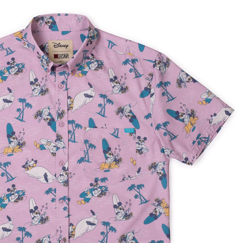 RSVLTS Shore Looks Relaxin' KUNUFLEX Short Sleeve Shirt in Pink — front view