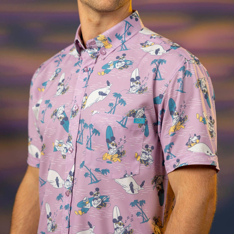 RSVLTS Shore Looks Relaxin' KUNUFLEX Short Sleeve Shirt in Pink — detail 2