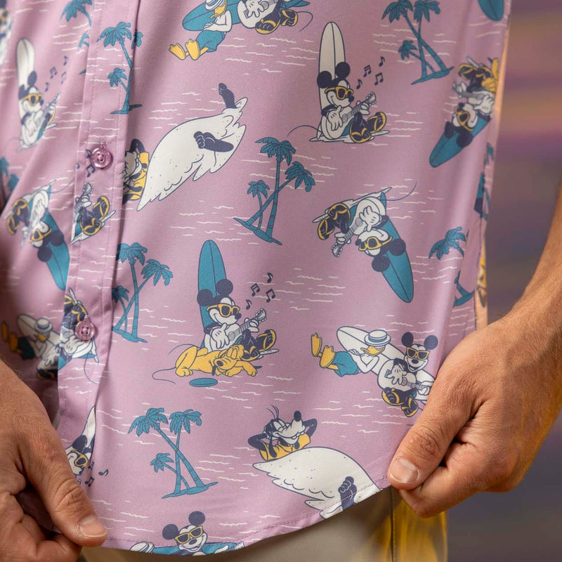RSVLTS Shore Looks Relaxin' KUNUFLEX Short Sleeve Shirt in Pink — detail 6