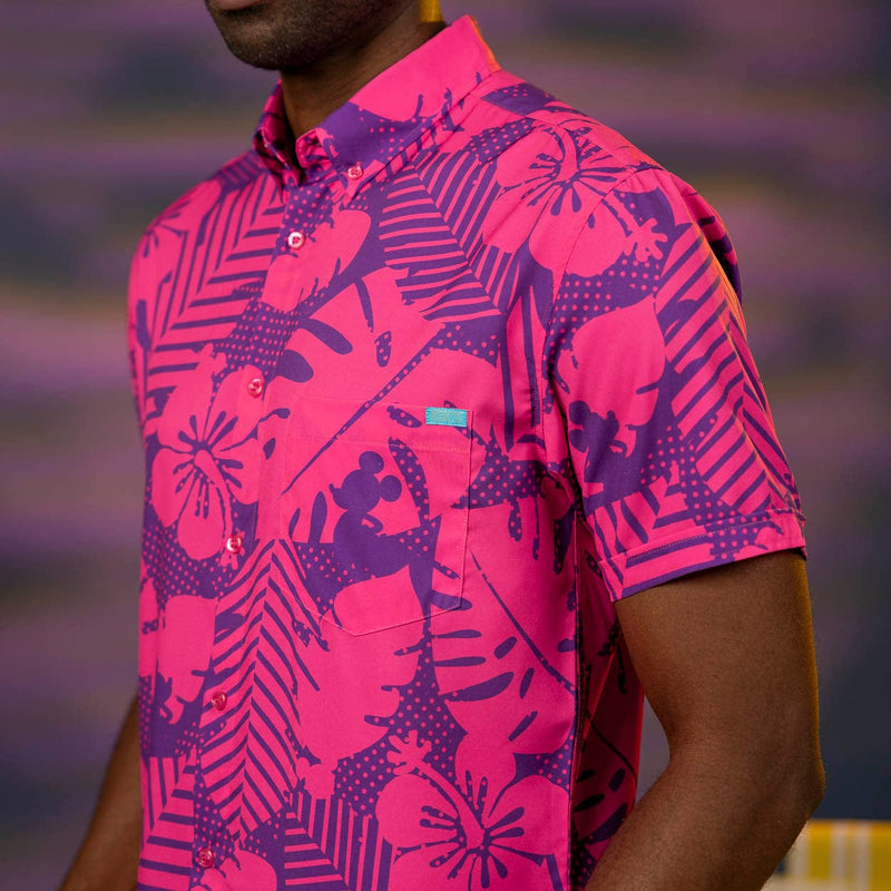 RSVLTS Lei It on Me KUNUFLEX Short Sleeve Shirt in Pink — detail 2