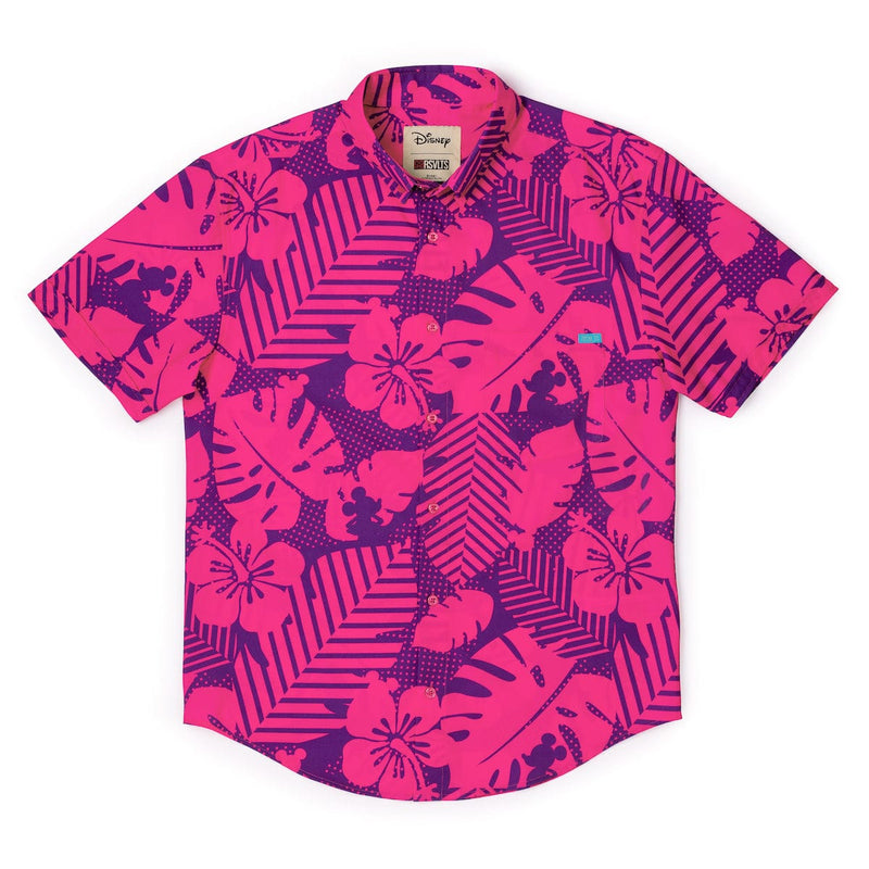 RSVLTS Lei It on Me KUNUFLEX Short Sleeve Shirt in Pink — detail 4