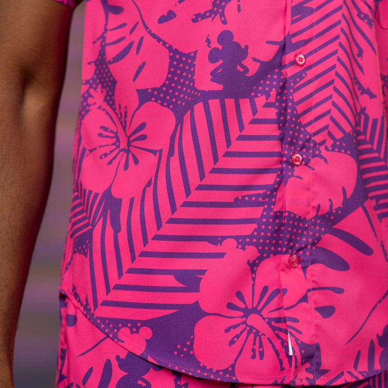 RSVLTS Lei It on Me KUNUFLEX Short Sleeve Shirt in Pink — detail 6