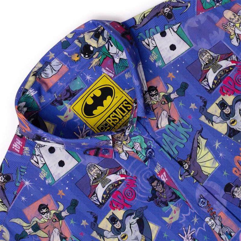 RSVLTS Kapow! Bonk! Thwack! KUNUFLEX Short Sleeve Shirt in Blue — detail 7