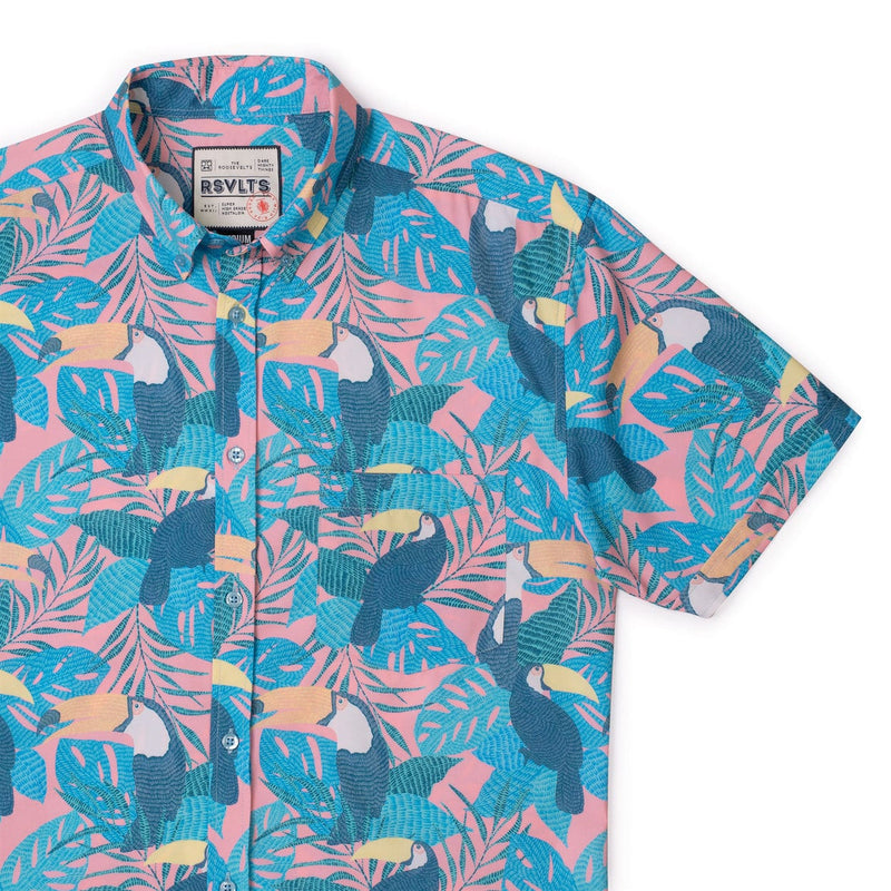 RSVLTS Toucan Tango KUNUFLEX Short Sleeve Shirt in Blue — detail 2