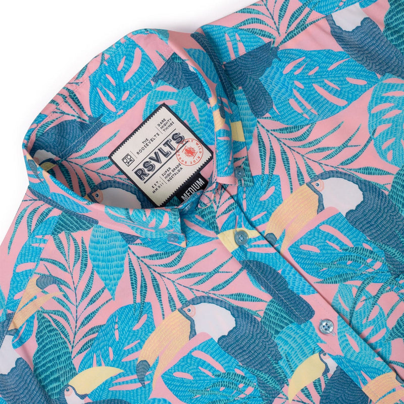 RSVLTS Toucan Tango KUNUFLEX Short Sleeve Shirt in Blue — detail 5