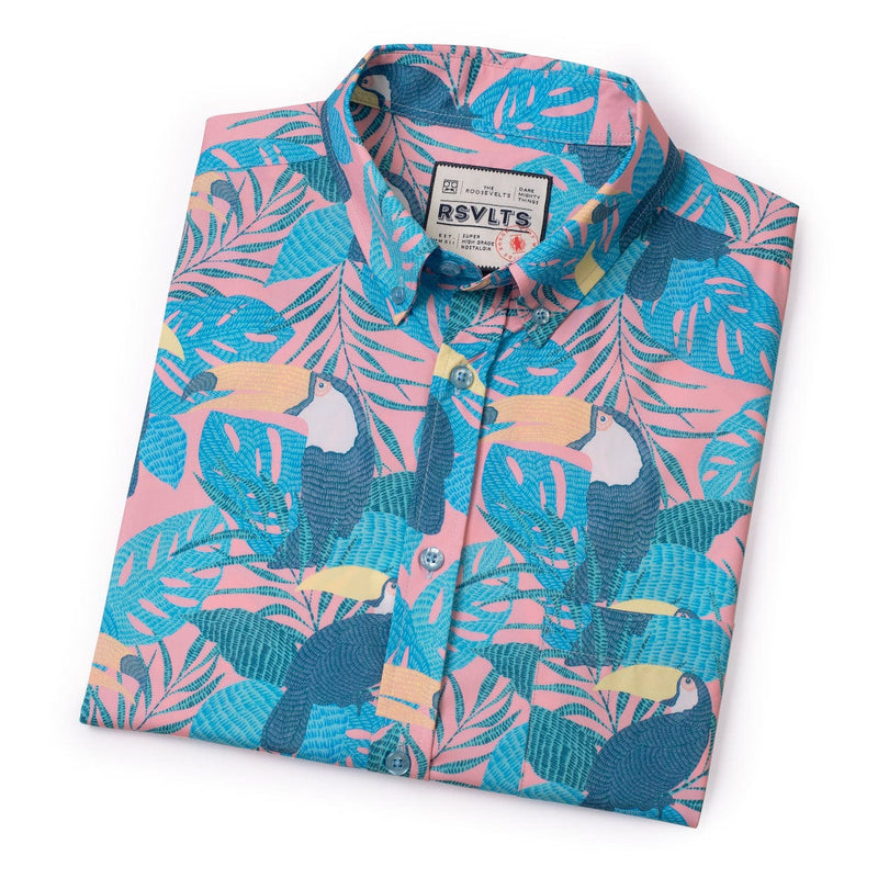 RSVLTS Toucan Tango KUNUFLEX Short Sleeve Shirt in Blue — detail 8