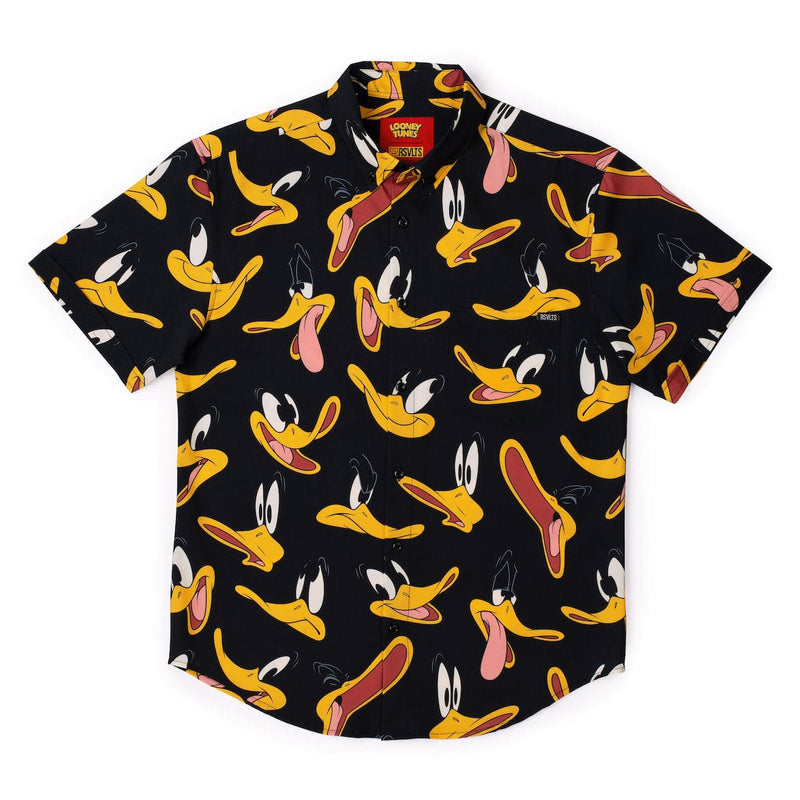 RSVLTS Duck Amuck KUNUFLEX Short Sleeve Shirt in Black — detail 3