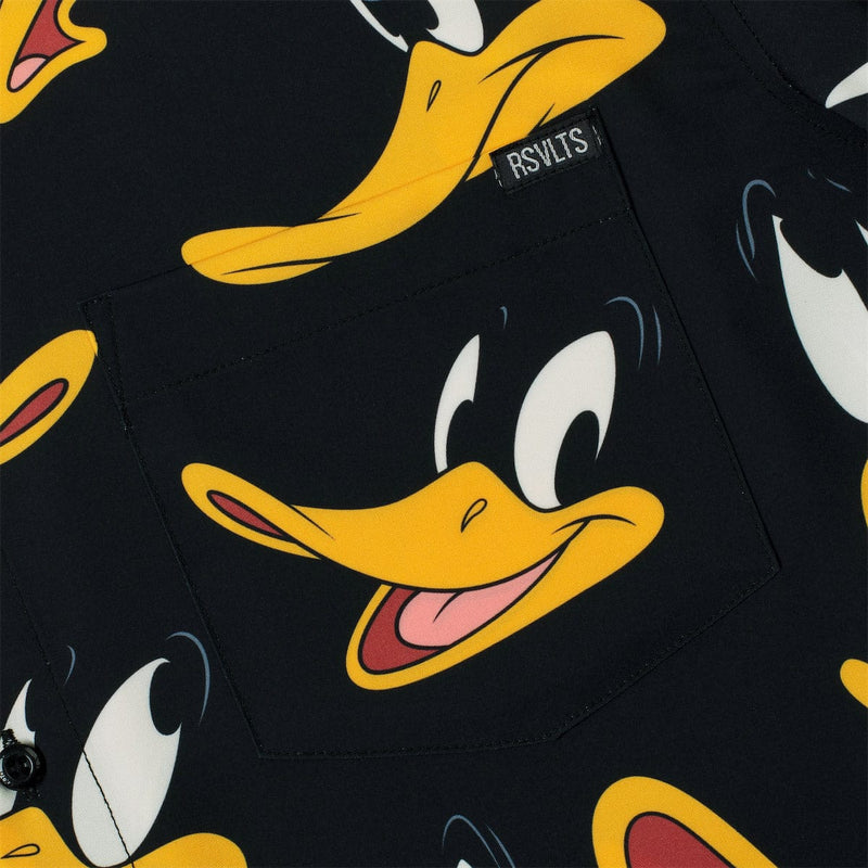 RSVLTS Duck Amuck KUNUFLEX Short Sleeve Shirt in Black — detail 5