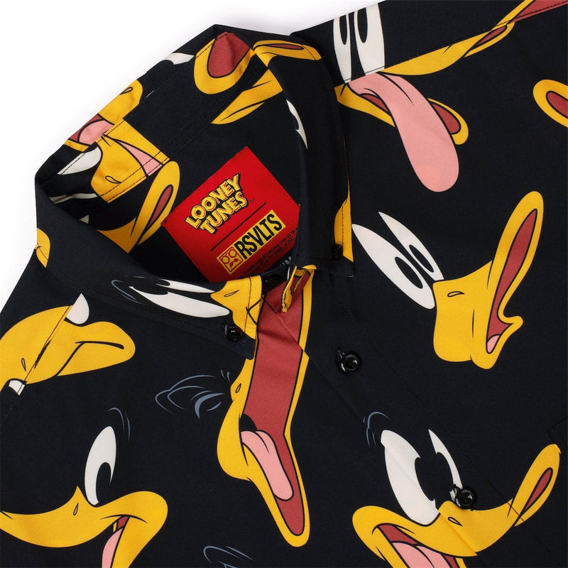 RSVLTS Duck Amuck KUNUFLEX Short Sleeve Shirt in Black — detail 7