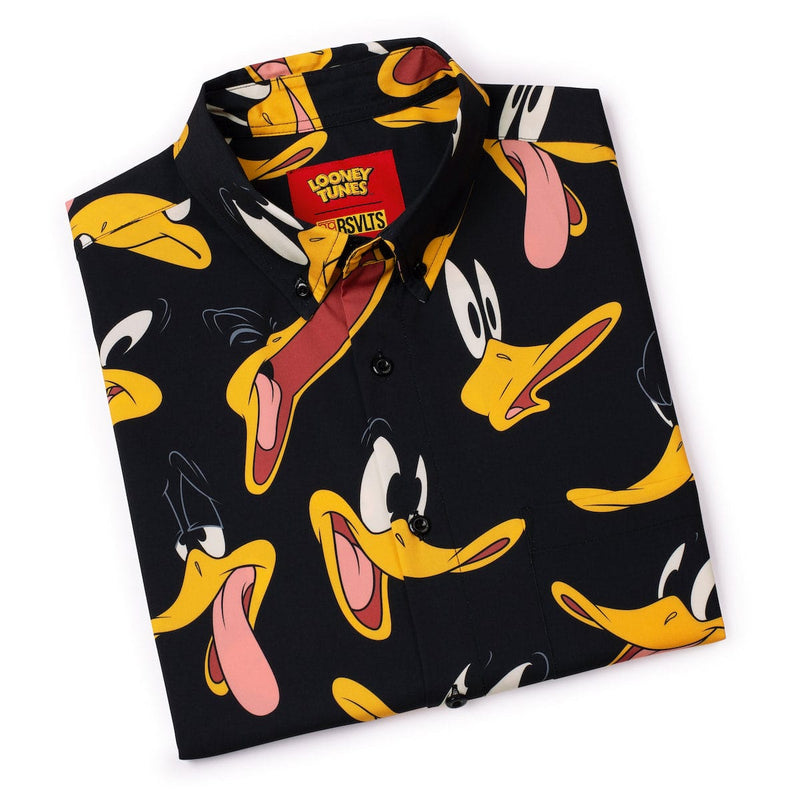 RSVLTS Duck Amuck KUNUFLEX Short Sleeve Shirt in Black — detail 8