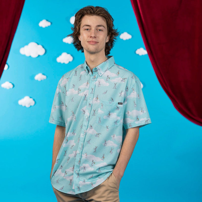 RSVLTS The Ehhh-volution of Bugs KUNUFLEX Short Sleeve Shirt in Blue — detail 2
