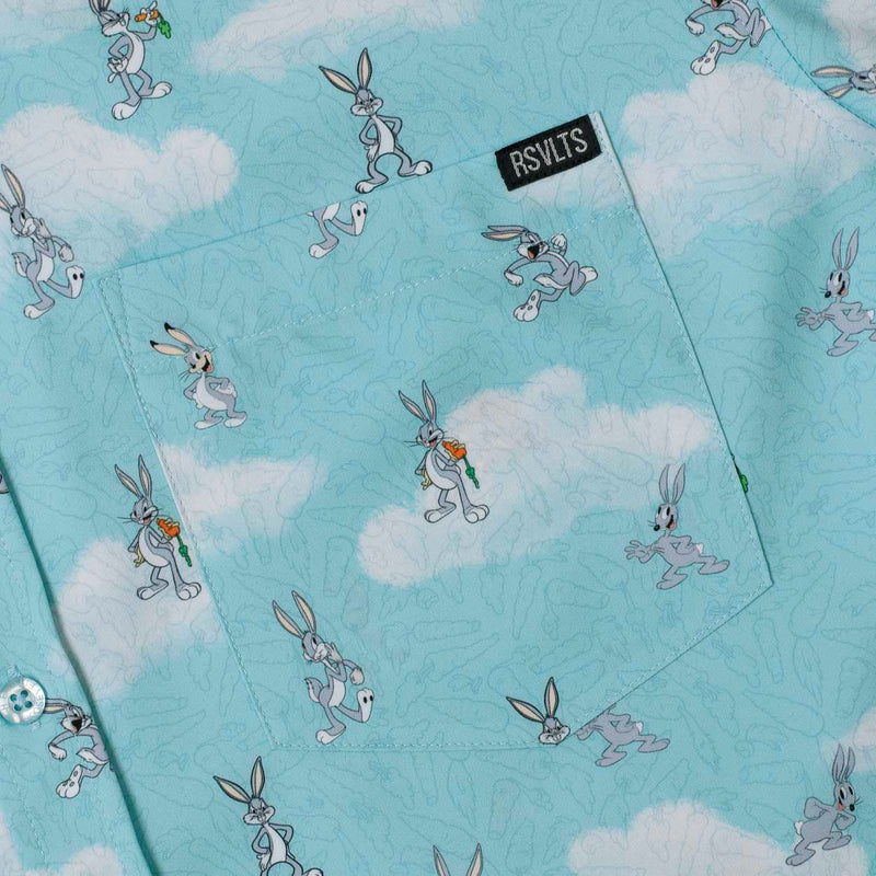 RSVLTS The Ehhh-volution of Bugs KUNUFLEX Short Sleeve Shirt in Blue — detail 4