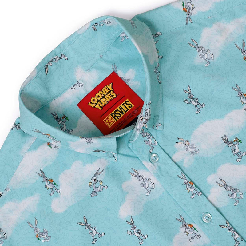RSVLTS The Ehhh-volution of Bugs KUNUFLEX Short Sleeve Shirt in Blue — detail 5