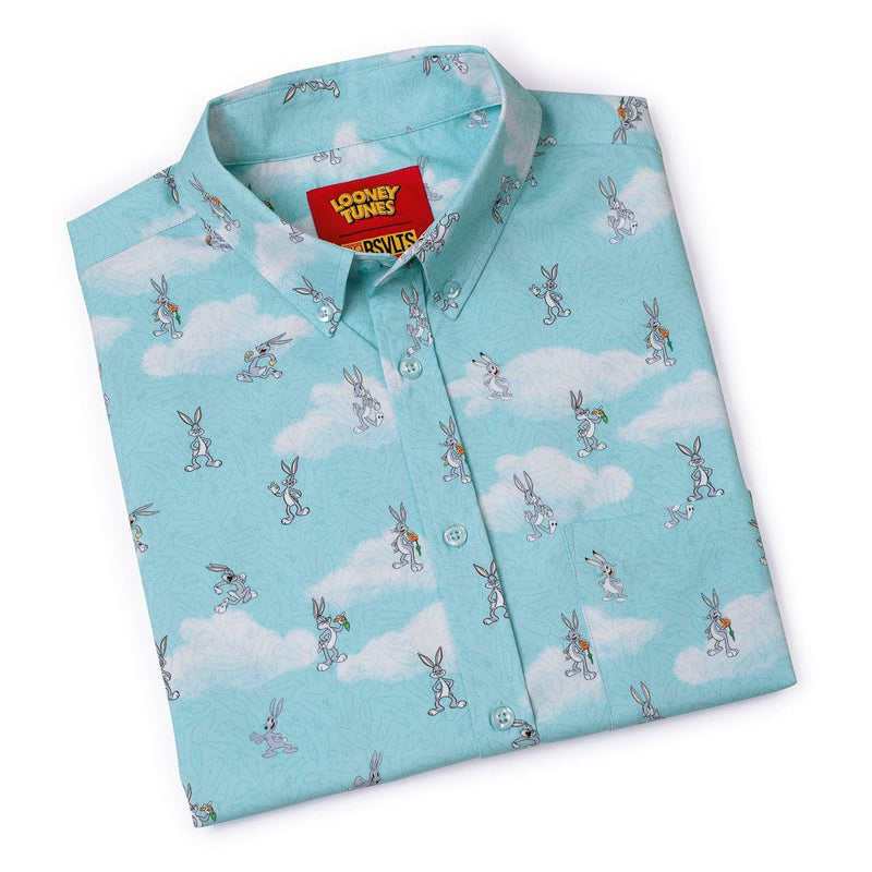 RSVLTS The Ehhh-volution of Bugs KUNUFLEX Short Sleeve Shirt in Blue — detail 7