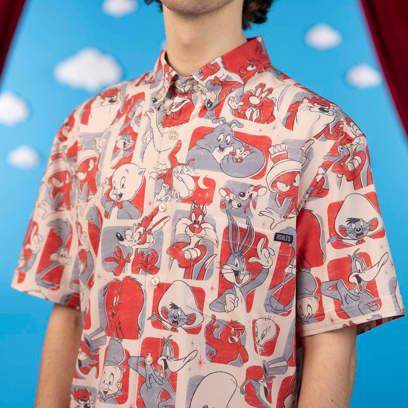 RSVLTS Tunes and Melodies KUNUFLEX Short Sleeve Shirt in Neutral — detail 4