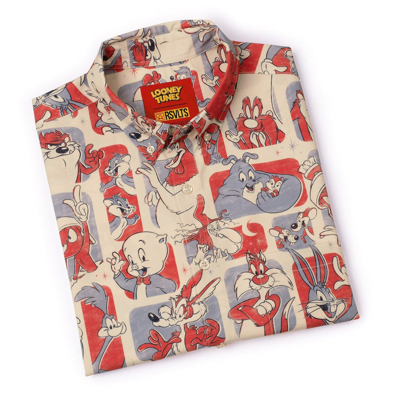 RSVLTS Tunes and Melodies KUNUFLEX Short Sleeve Shirt in Neutral — detail 8