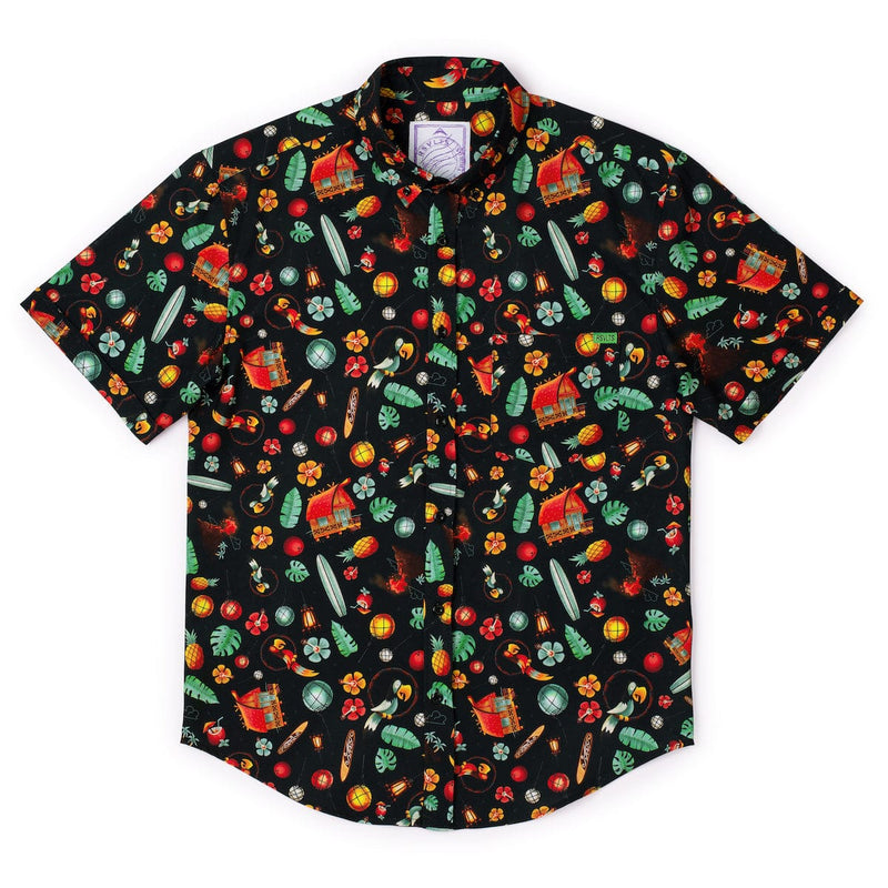 RSVLTS South Pacific KUNUFLEX Short Sleeve Shirt in Black — detail 3