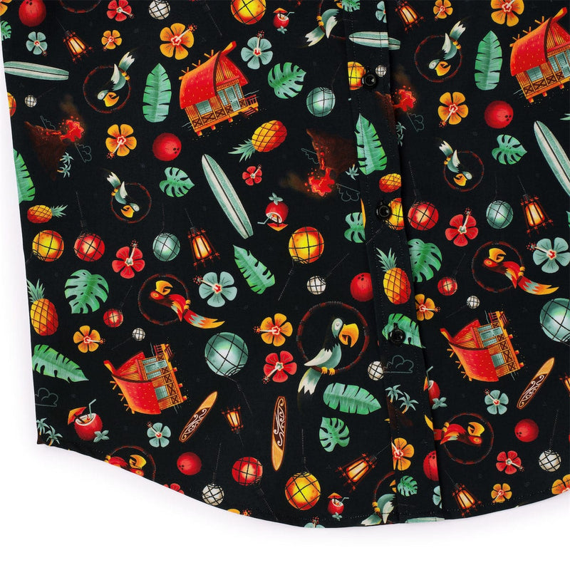 RSVLTS South Pacific KUNUFLEX Short Sleeve Shirt in Black — detail 7