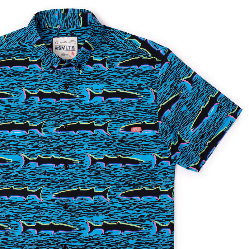 RSVLTS Cool Cudas KUNUFLEX Short Sleeve Shirt in Black — detail 2