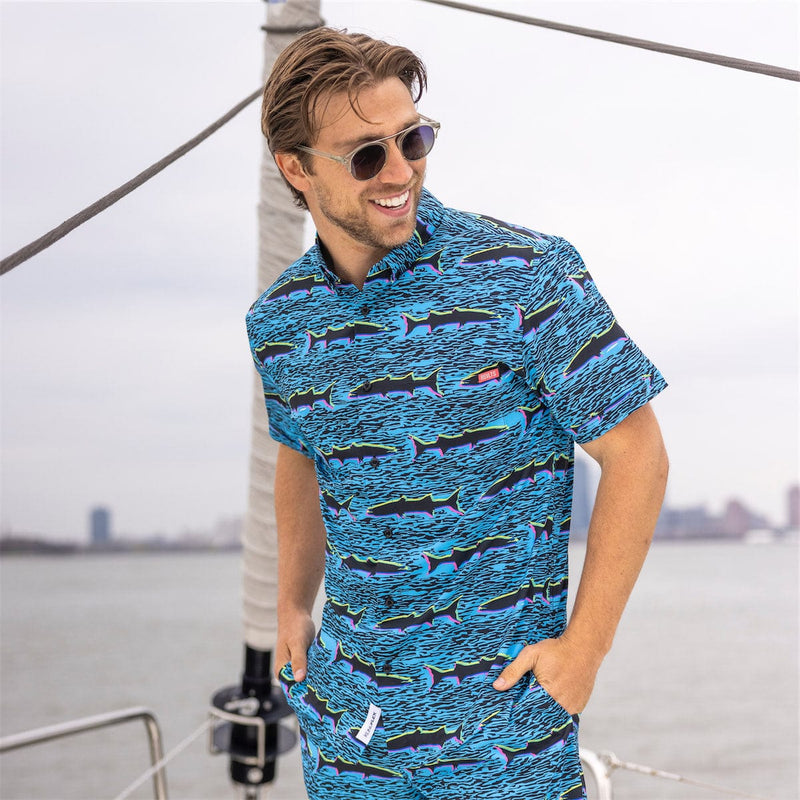 RSVLTS Cool Cudas KUNUFLEX Short Sleeve Shirt in Black — detail 3