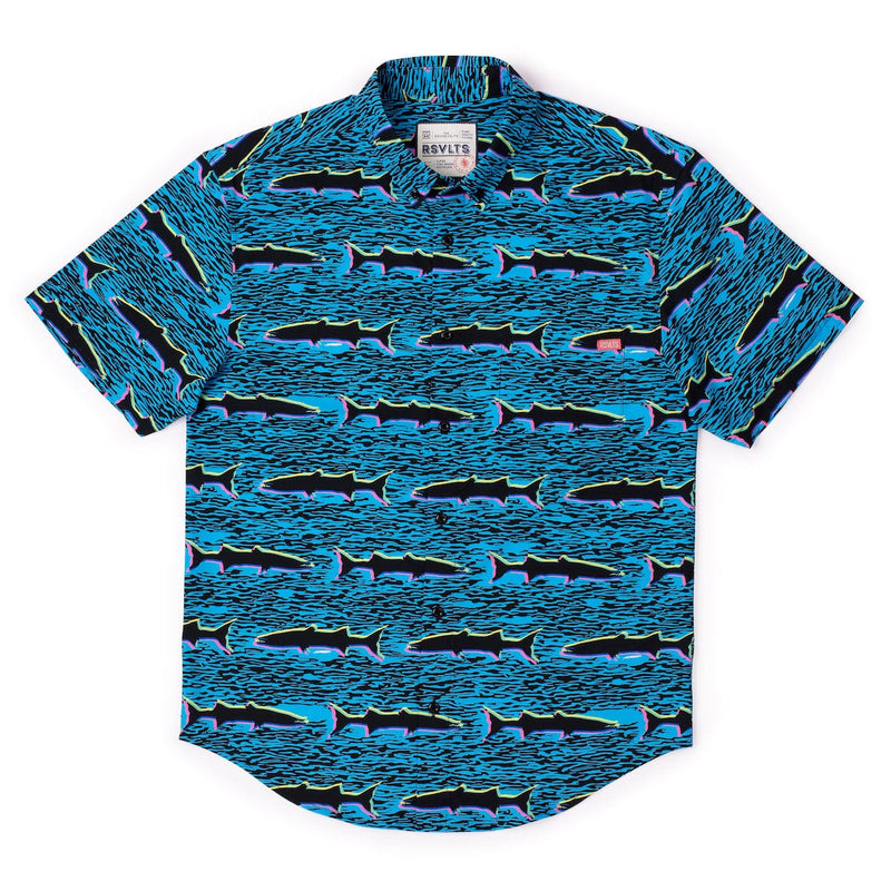 RSVLTS Cool Cudas KUNUFLEX Short Sleeve Shirt in Black — detail 4