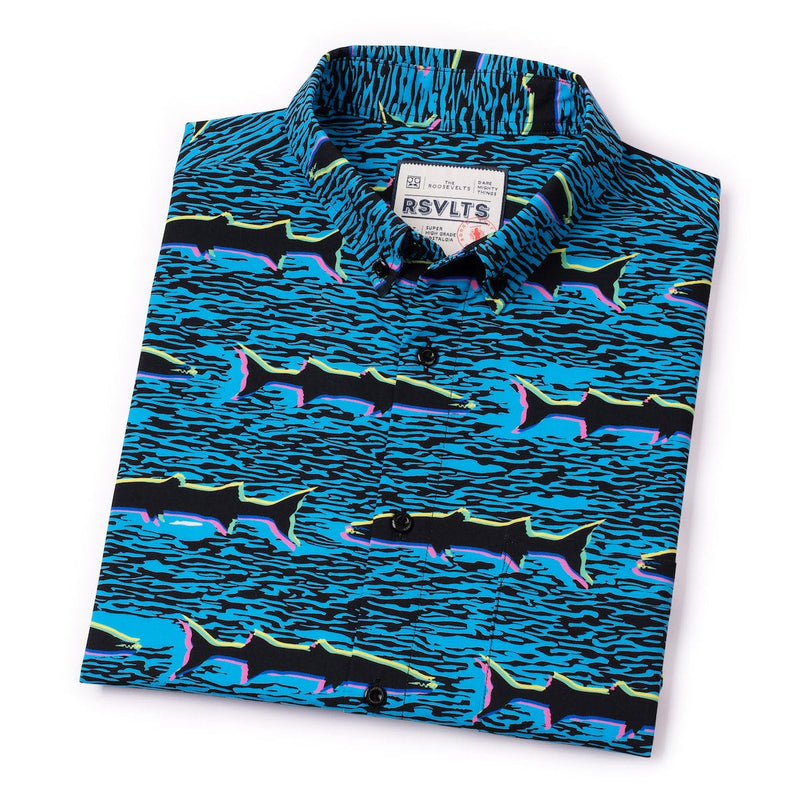 RSVLTS Cool Cudas KUNUFLEX Short Sleeve Shirt in Black — detail 8