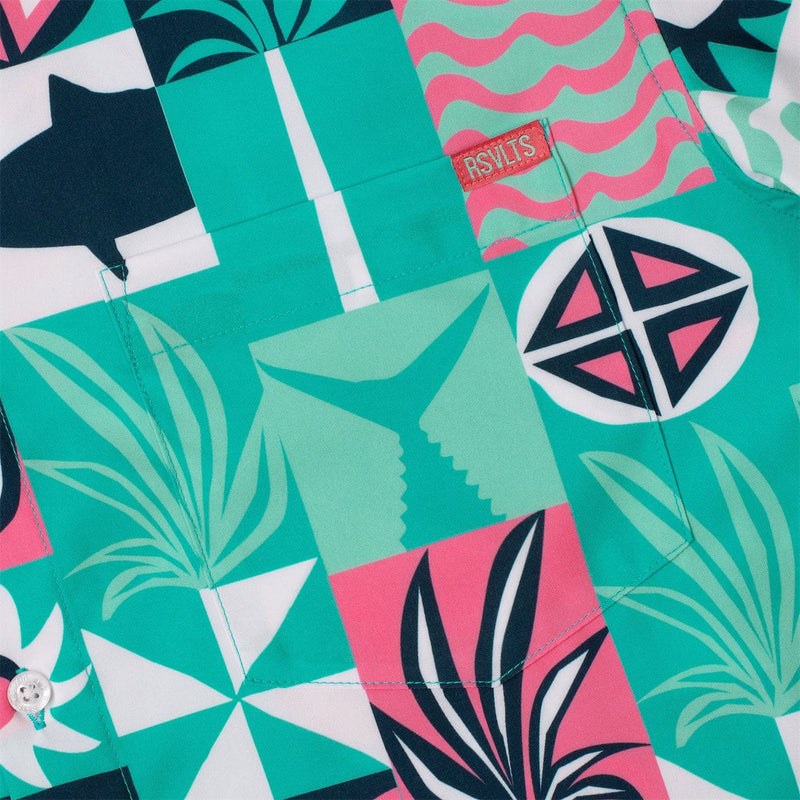 RSVLTS Shore Things KUNUFLEX Short Sleeve Shirt in Green — detail 5