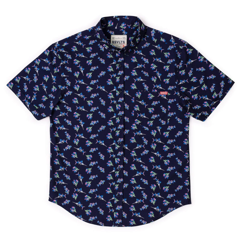RSVLTS Skeletal Seas KUNUFLEX Short Sleeve Shirt in Black — detail 2