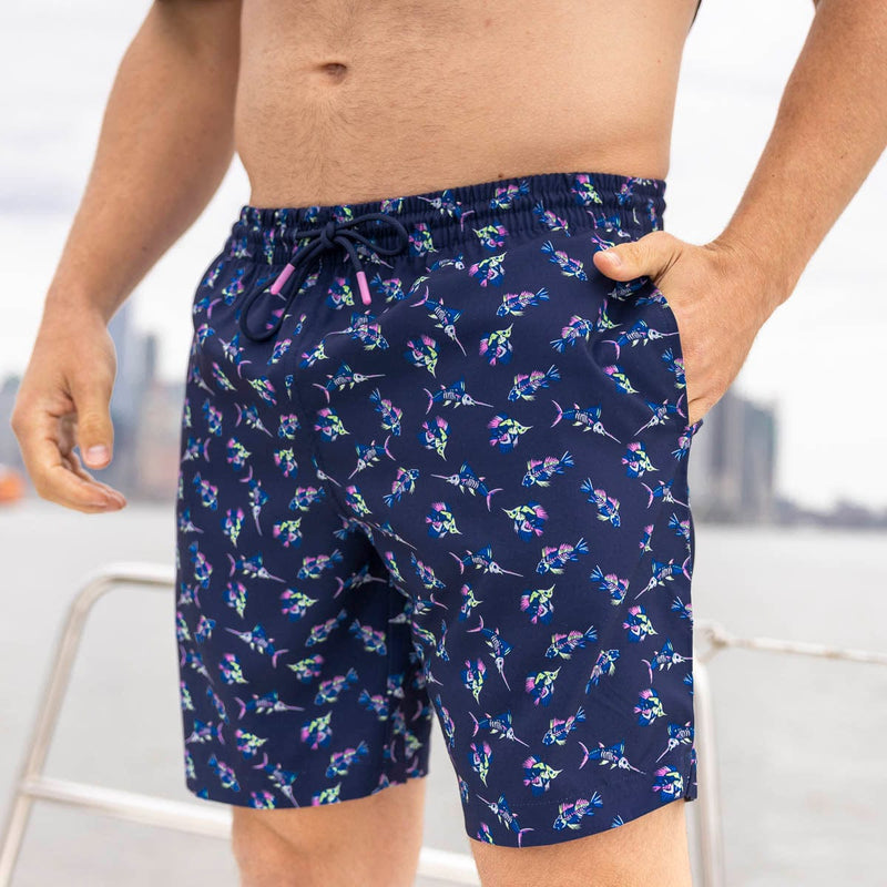 RSVLTS Skeletal Seas Hybrid Shorts in Blue — detail 2