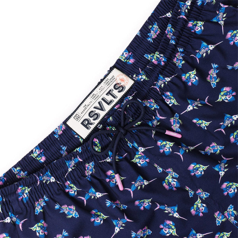 RSVLTS Skeletal Seas Hybrid Shorts in Blue — detail 3
