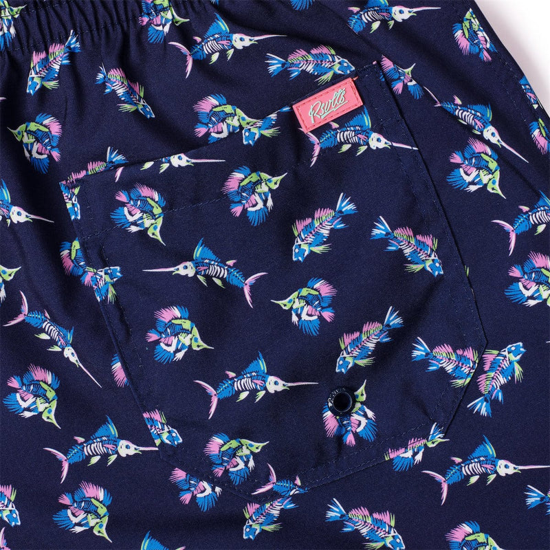 RSVLTS Skeletal Seas Hybrid Shorts in Blue — detail 4